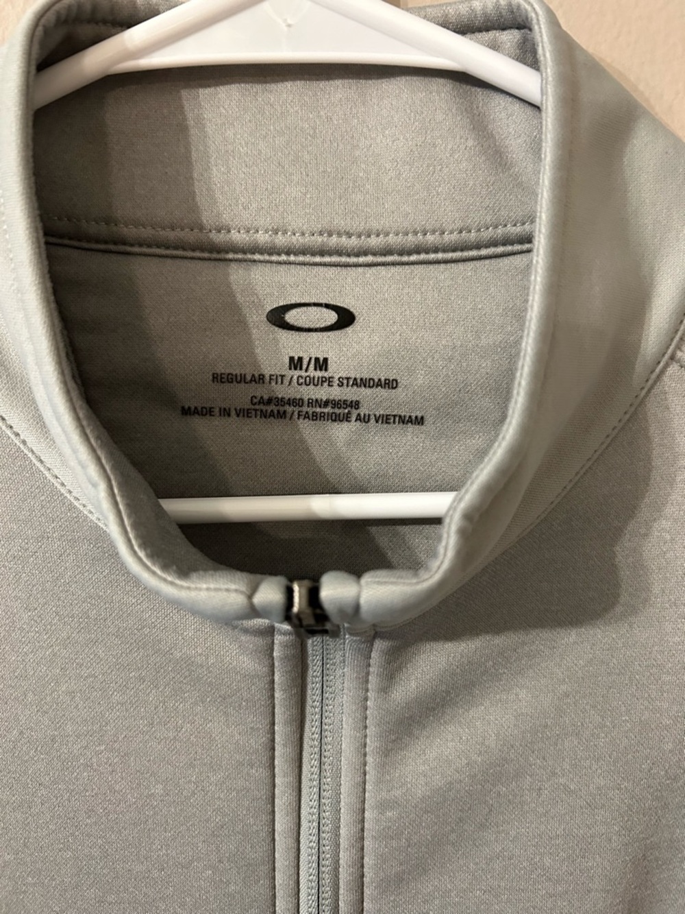 Oakley Light Gray Zip-Up Athletic Jacket